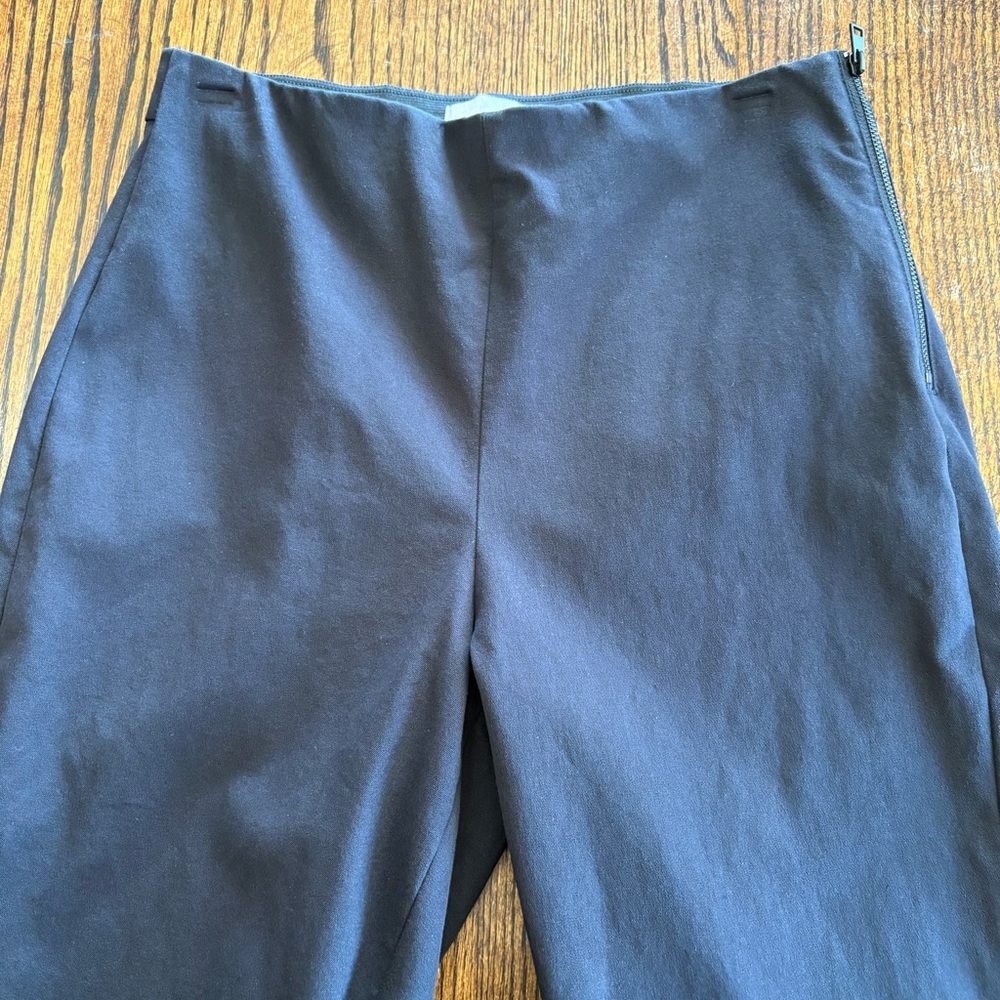 Everlane Black Side Sip Back Seam Ankle Slit Pants Size 6 Black Minimalist Clean - Picture 4 of 16